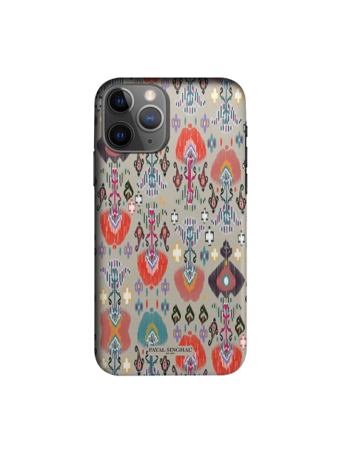 

macmerise Grey & Red Ikat Printed iPhone 11 Pro Max Back Case