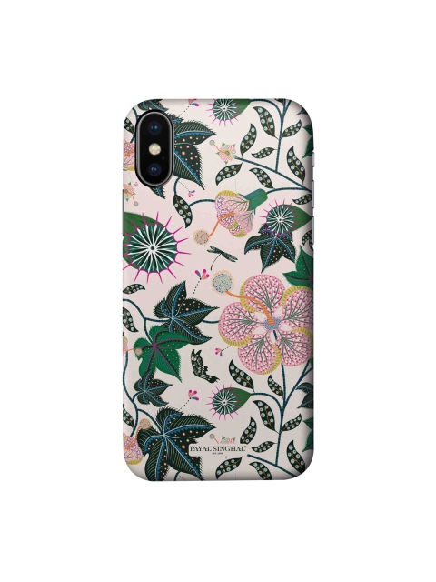 

macmerise Green & Pink Printed iPhone Xs Back Case