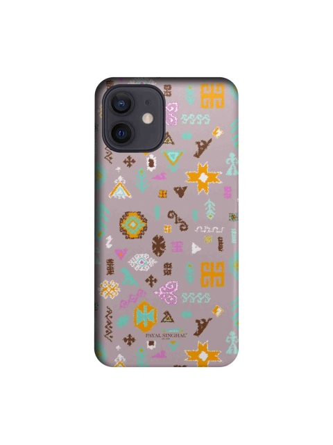 

macmerise Purple & Yellow Printed iPhone 12 Back Case