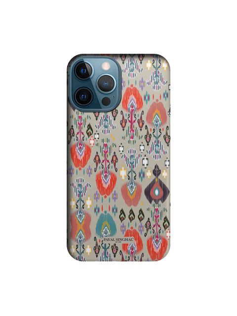 

macmerise Grey & Orange Ikat Garden Stone Printed iPhone 12 Pro Max Sleek Back Case