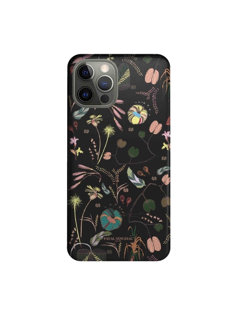 

macmerise Black & Green Floral Printed iPhone 12 Pro Back Case