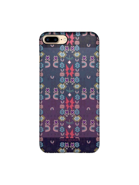 

macmerise Purple & Navy Blue Ikat Star iPhone 8 Plus Back Case