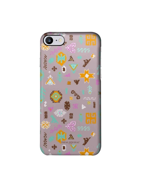 

macmerise Bandhani Kilim Lavender Orange Printed iPhone 7 Back Case, Multi