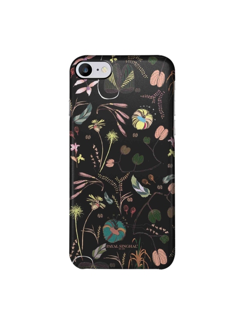

macmerise Black & Green Floral Printed iPhone 7 Back Case
