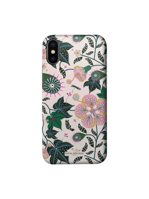 

macmerise White & Green Printed Sleek iPhone X Back Case