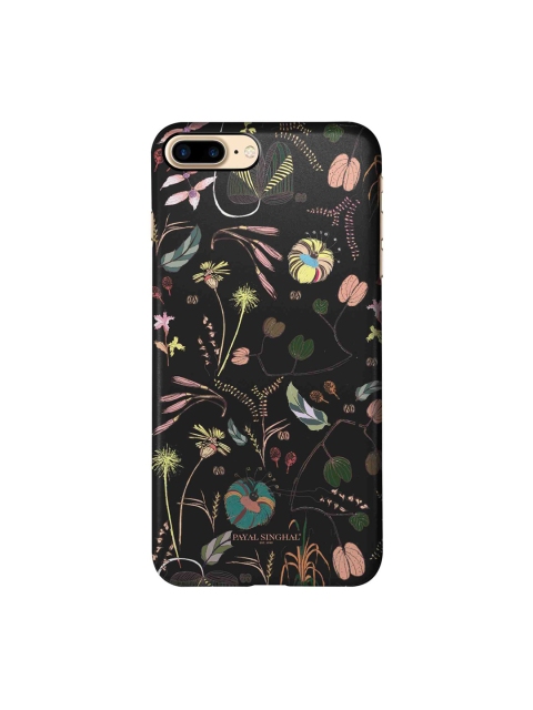 

macmerise Black & Pink Floral Printed iPhone 7 Plus Back Case