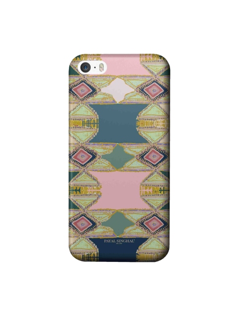 

macmerise Pink & Green Aztec Printed iPhone SE Sleek Back Case