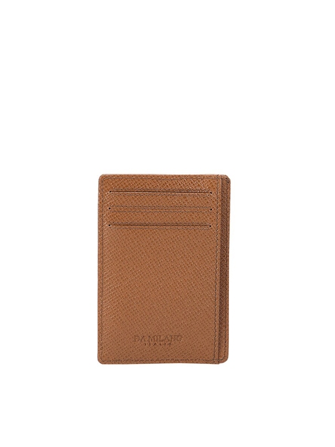 

Da Milano Men Brown Textured Leather Card Holder