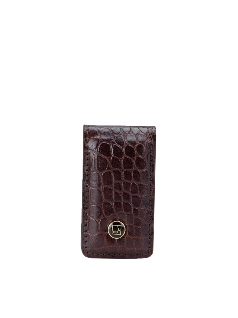 

Da Milano Men Brown Textured Leather Money Clip