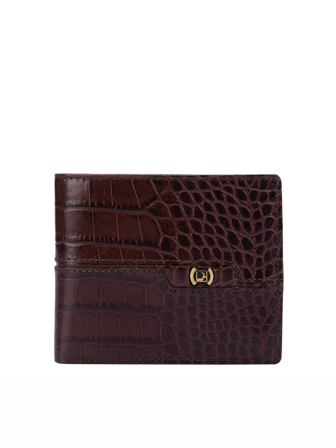 

Da Milano Men Brown Textured Leather Two Fold Wallet