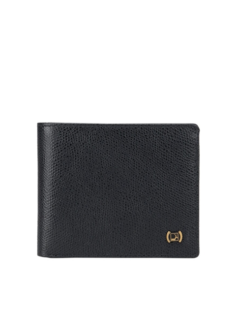 

Da Milano Men Blue Textured Zip Detail Leather Two Fold Wallet