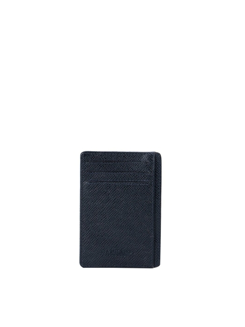 

Da Milano Men Blue Textured Leather Card Holder