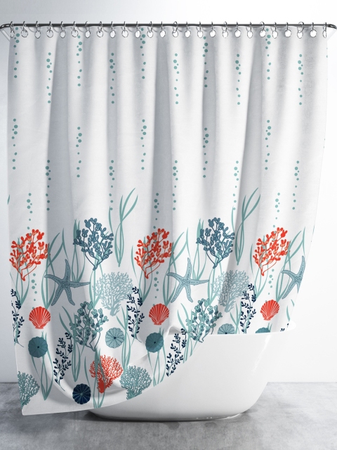 

Aura White & Red Printed Shower Curtains
