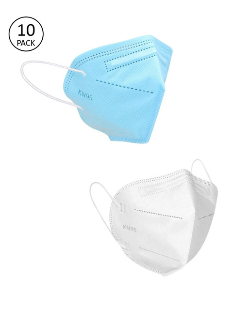 

OOMPH Adults Pack Of 10 Reusable 5-Ply Anti-Pollution KN95 Face Masks, Blue