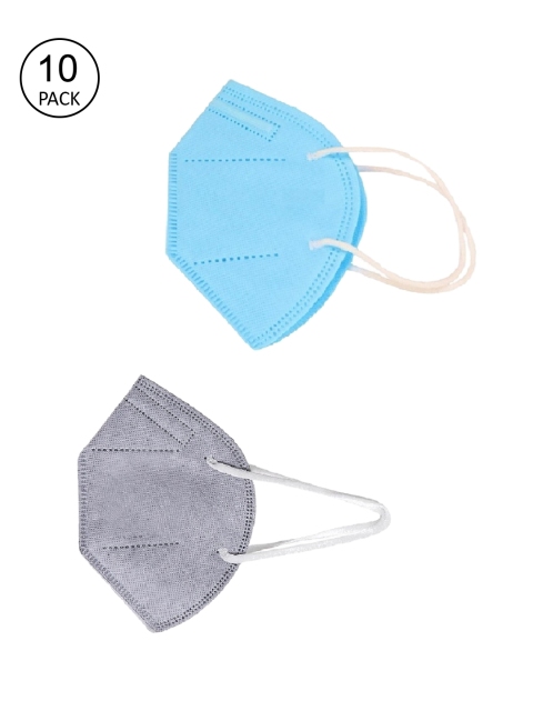

OOMPH Unisex Pack Of 10 5-Ply Reusable Anti-Pollution KN95 Face Masks, Blue