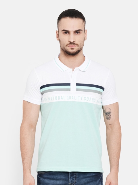 

Duke Men Green Printed Henley Neck Applique T-shirt