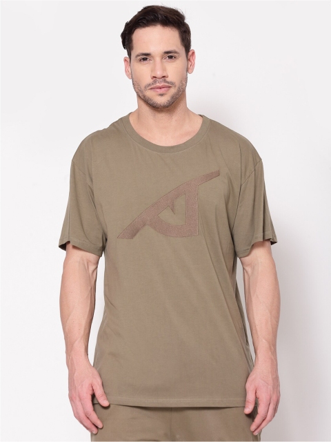 

I Am Animal Men Green Organic Cotton Loose Fit T-Basic Eye Stitch T-Shirt