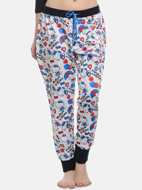 

Free Authority Women White & Red Graphic Printed Pure Cotton Joggers