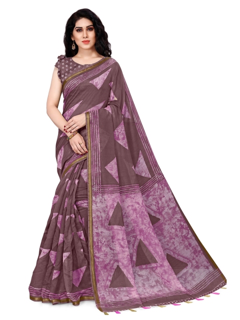 

KALINI Purple & Mauve Block Print Saree