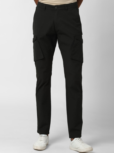 

Peter England Casuals Men Black Pure Cotton Cargos Trousers