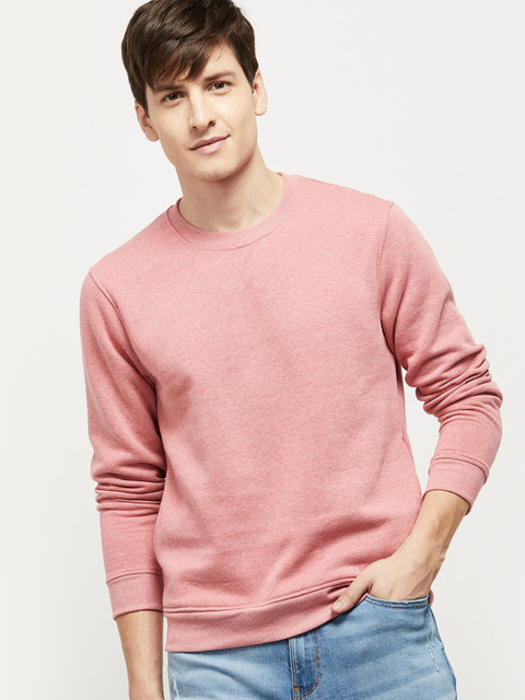 

max Men Peach-Coloured Sweatshirt