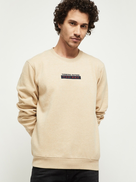 

max Men Beige Sweatshirt