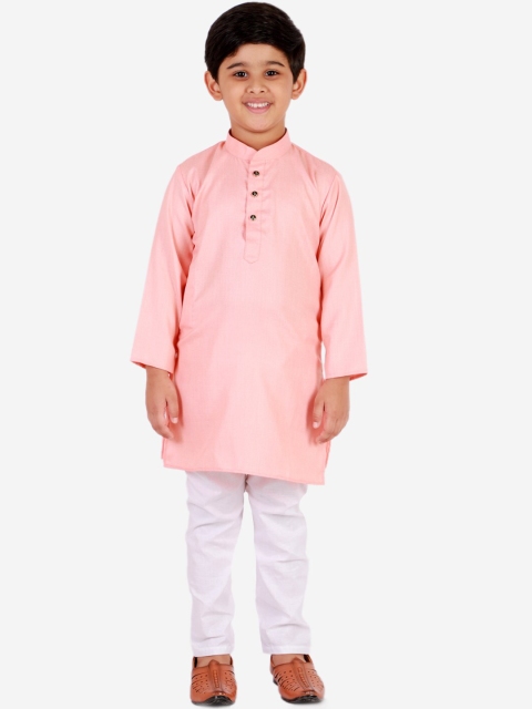 

Pro-Ethic STYLE DEVELOPER Boys Pink & White Kurta with Pyjamas