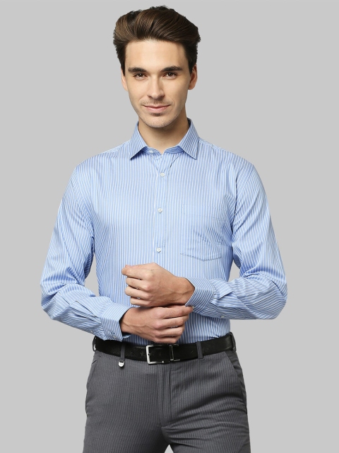 

Park Avenue Men Blue Striped Regular Fit Casual Shirt