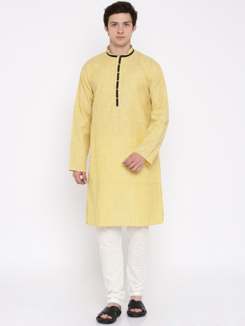 

Rajyog Yellow & White Kurta Pyjama