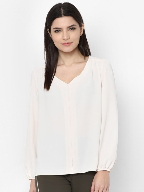 

Allen Solly Woman Cream-Coloured Solid Top