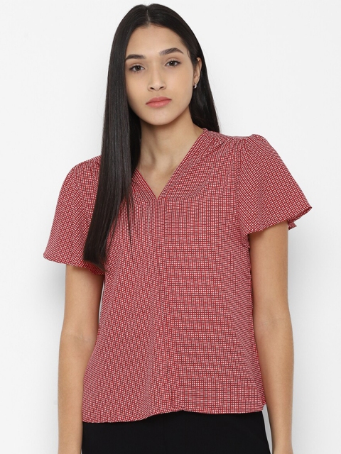 

Allen Solly Woman Women Red Geometric Print Top