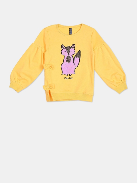

Cherokee Girls Yellow Embellished Sweatshirt