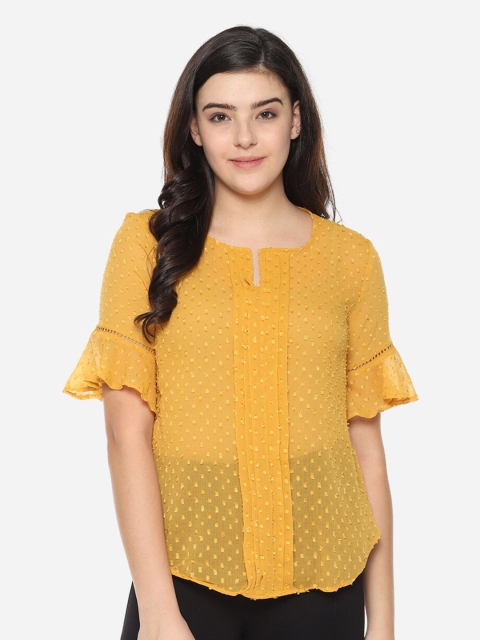 

Van Heusen Woman Yellow Lace Top