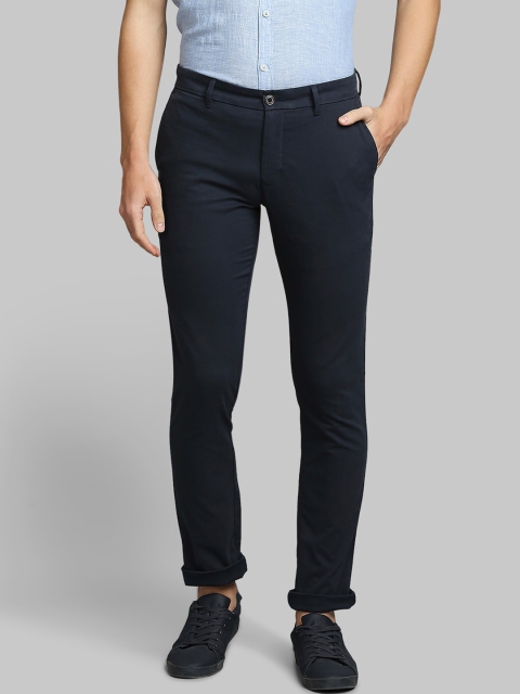 

Parx Men Navy Blue Solid Trousers