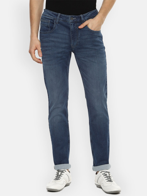 

VAN HEUSEN DENIM LABS Men Navy Blue Skinny Fit Heavy Fade Jeans