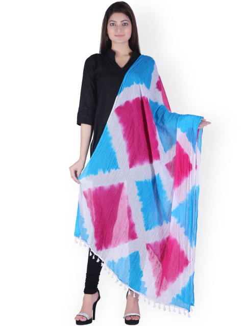 

SOUNDARYA Blue & Pink Tie-Dyed Dupatta