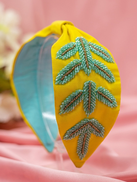 

Bellofox Women Yellow & Blue Embellished Hairband