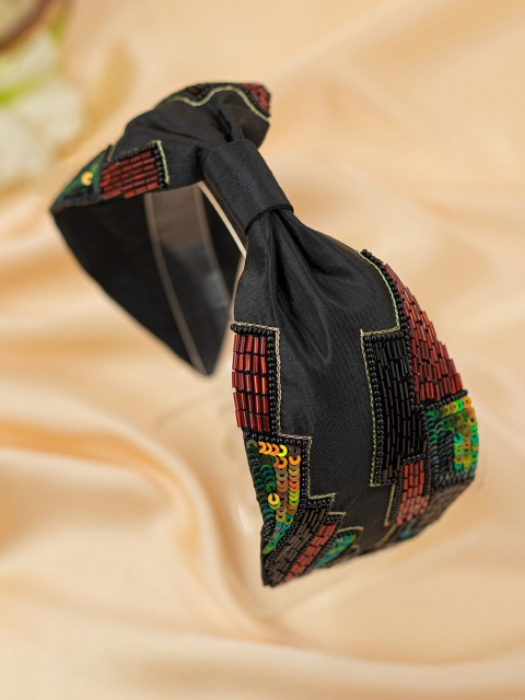 

Bellofox Women Black & Red Sequined Embellished Hella Luxe Hairband