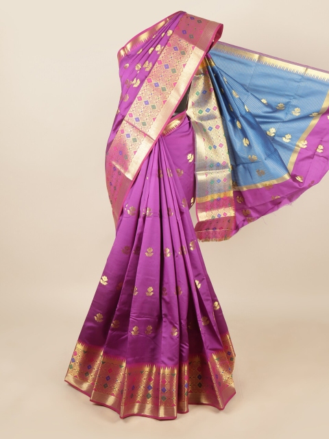 

Pothys Violet & Blue Ethnic Motifs Saree
