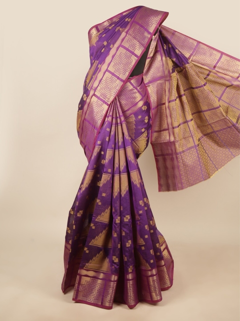 

Pothys Violet Printed Cotton Blend Saree