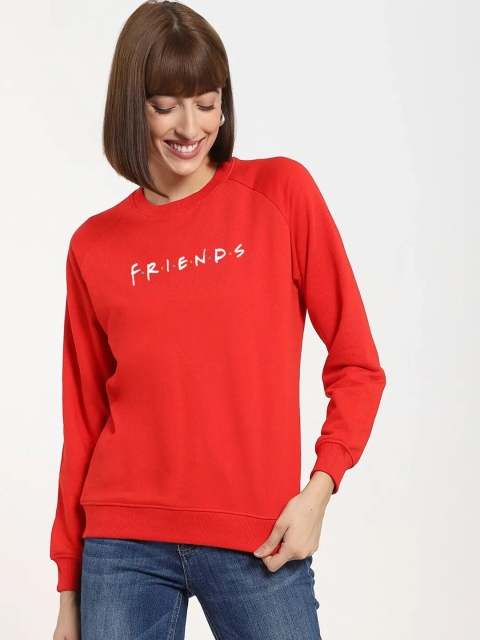 

Bewakoof Women Red Printed Round Neck Sweatshirt