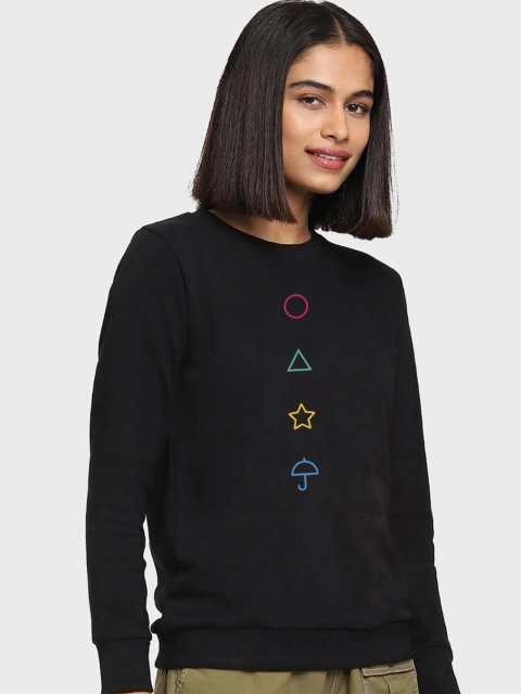Bewakoof Women Black Squid Game Printed Sweatshirt
