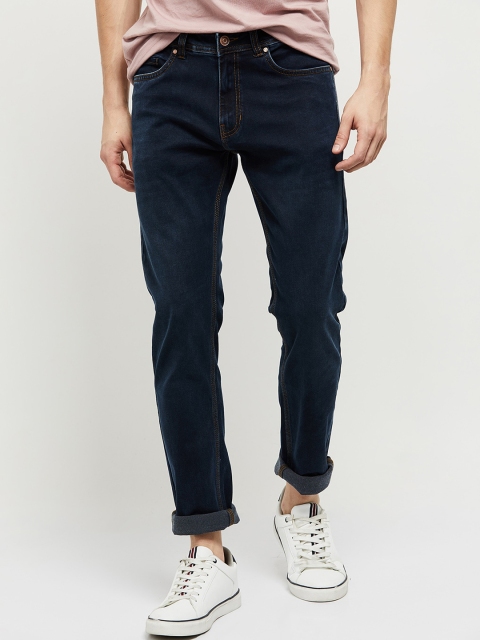 

max Men Navy Blue Slim Fit Stretchable Jeans