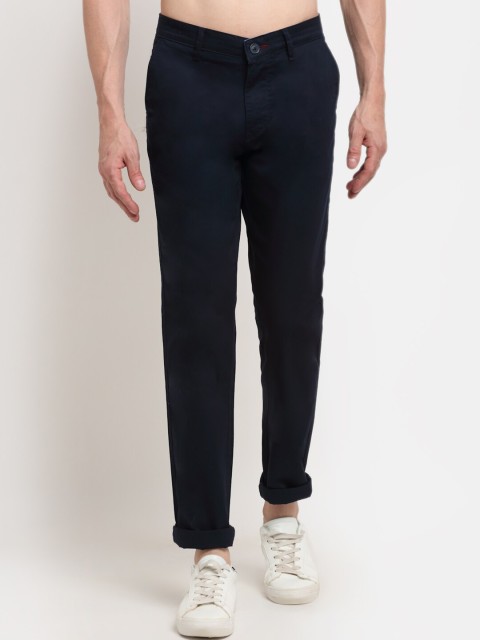 

La Mode Men Navy Blue Slim Fit Chinos