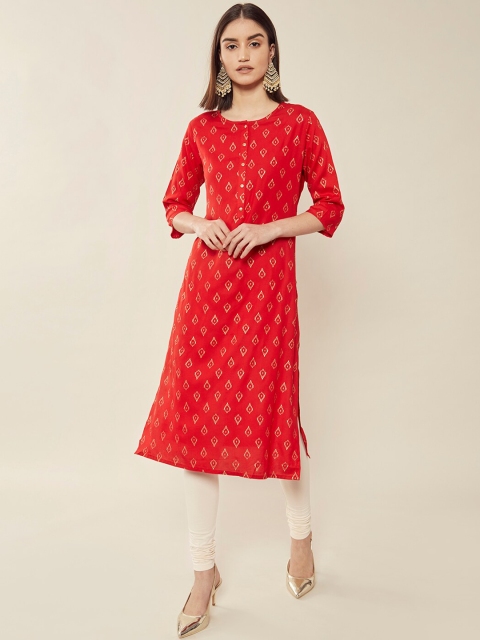 

Soch Women Red Geometric Kurta