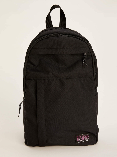 

DeFacto Women Black Solid Backpack with Applique Detail 16 L