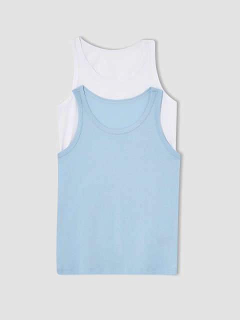 

DeFacto Boys Pack of 2 Solid Innerwear Vests, White