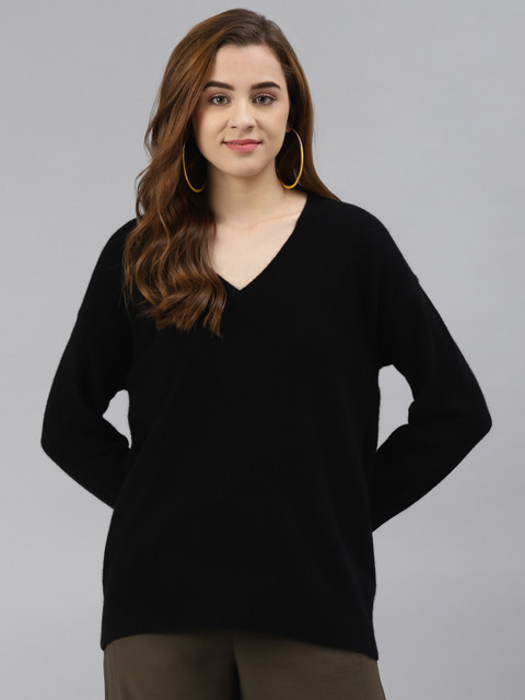 

Marks & Spencer Women Black Cashmere Pullover Sweater