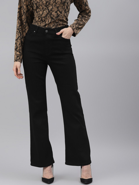 

Marks & Spencer Women Black Bootcut High-Rise Jeans
