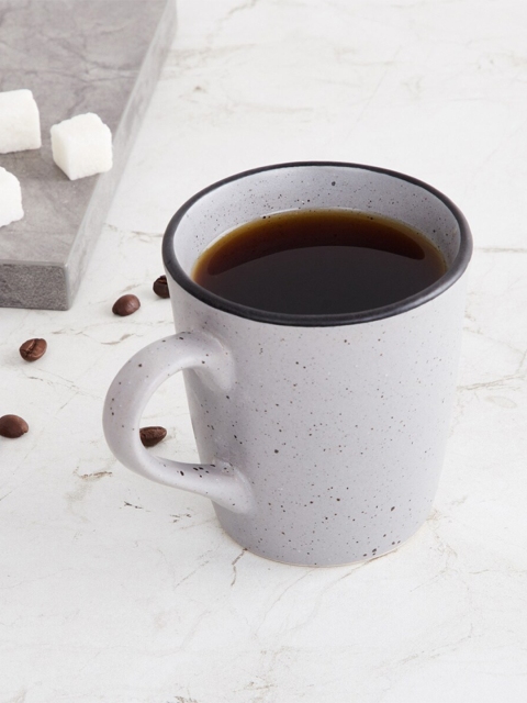 

Home Centre Grey & Black Printed Bone China Matte Mug